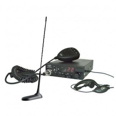Kit Statie radio auto CB PNI ESCORT HP 8001 ASQ + Casti HS81 + Antena CB PNI Extra 45 cu magnet