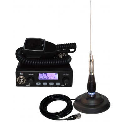 Kit Statie radio auto CB TTi TCB-1000 + Antena PNI ML 100