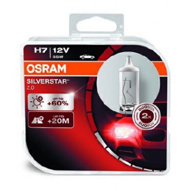 Set Becuri Auto OSRAM - H7 12V 55W SILVERSTAR 2.0 - 64210SV2-HCB