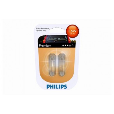 Set 2 Becuri Auto PHILIPS - SV8,5 12V 5W 11/35mm C5W (BLISTER)