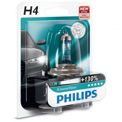 Bec Auto PHILIPS - H4 12V 60/55W P43t   X-TREME VISION PLUS (BLISTER)