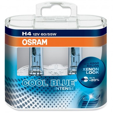 Set Becuri Auto OSRAM - H4 12V 60/55W P43t COOL BLUE INTENSE