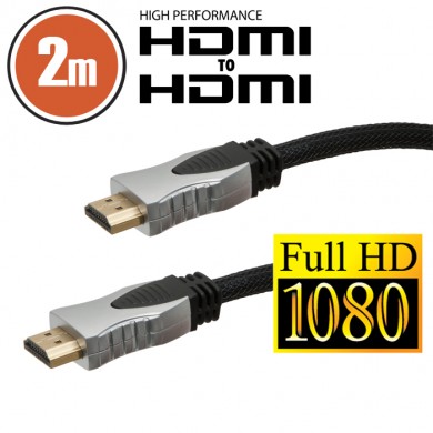 Cablu HDMI • 2 m Profesional cu conectoare placate cu aur şi carcase metalice