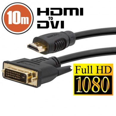 Cablu DVI-D / HDMI • 10 m cu conectoare placate cu aur