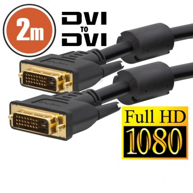 Cablu DVI Dual-link • 2 mcu conectoare placate cu aur