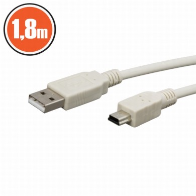 Cablu USB 2.0 fişă A - fişă B (mini) 1,8 m