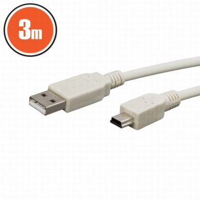 Cablu USB 2.0 fişă A - fişă B (mini) 3,0 m
