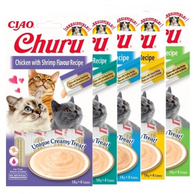 Recompense cremoase pentru pisici Inaba Ciao - Churu Piure - 5 Retete