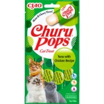 Recompense pentru pisici INABA Ciao, Churu Pops, reteta Ton cu Pui, 4x15g