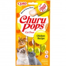 Recompense pentru pisici INABA Ciao, Churu Pops, reteta cu Pui, 4x15g