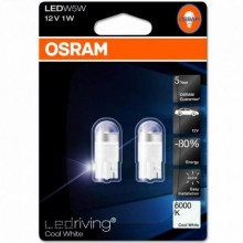 Set Becuri Auto LED - OSRAM - W5W 12V 1W  W2,1x9,5d  COOL WHITE