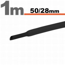 Tub termocontractibil Negru • 50 / 28 mm