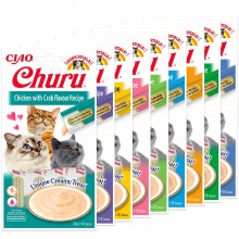 Recompense cremoase pentru pisici Inaba Ciao - Churu Piure - 9 Retete